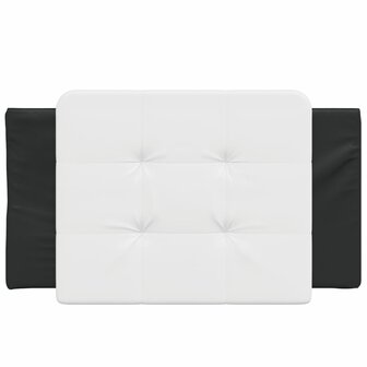 Hoofdbordkussen &quot;Zadar&quot; 90 cm kunstleer wit en zwart 4