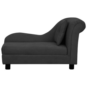 Hondenbank met kussen 83x44x44 cm pluche zwart 3