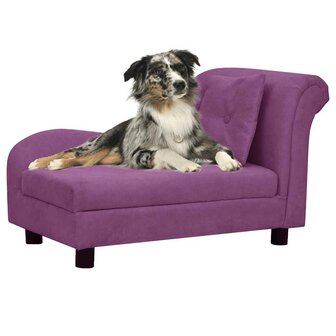 Hondenbank met kussen 83x44x44 cm pluche bordeauxrood 1