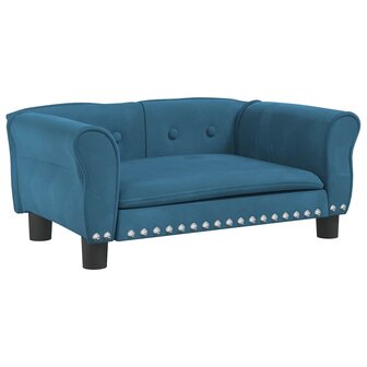 Hondenmand 70x45x30 cm fluweel blauw 2