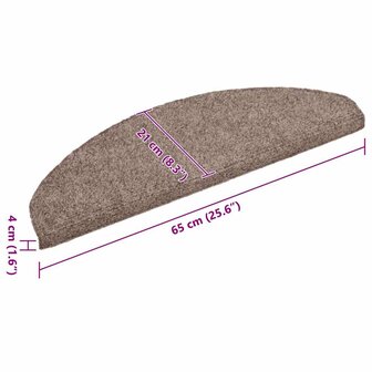Trapmatten zelfklevend 10 st 65x21x4 cm naaldvilt cr&egrave;mekleurig 8