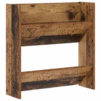 Wand Schoenenkasten Oud hout 60 x 18 x 60 cm Bewerkt hout 2