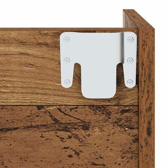 Wand Schoenenkasten Oud hout 60 x 18 x 60 cm Bewerkt hout 8