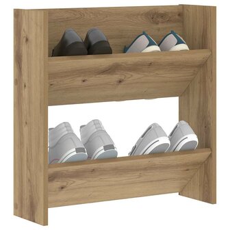 Wand Schoenenkasten artisanaal eikenkleurig 60 x 18 x 60 cm 3