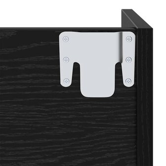 Wand Schoenenkasten Zwart eiken 60 x 18 x 60 cm Bewerkt hout 8