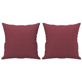 Tweezitsbank met sierkussens 140 cm stof wijnrood 5
