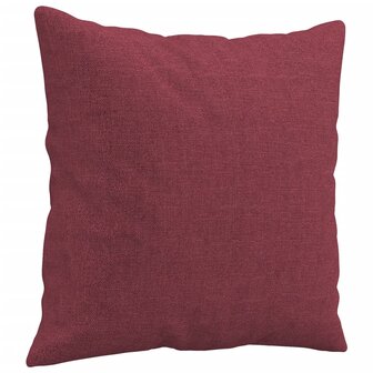 Tweezitsbank met sierkussens 140 cm stof wijnrood 6
