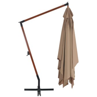 Zweefparasol met houten paal 400x300 cm taupe 3