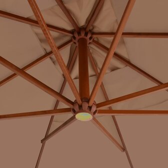Zweefparasol met houten paal 400x300 cm taupe 4