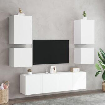 Tv-wandmeubel 40,5x30x40 cm bewerkt hout wit 4