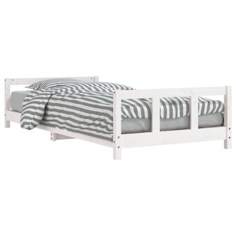 Kinderbedframe 90x190 cm massief grenenhout wit 2