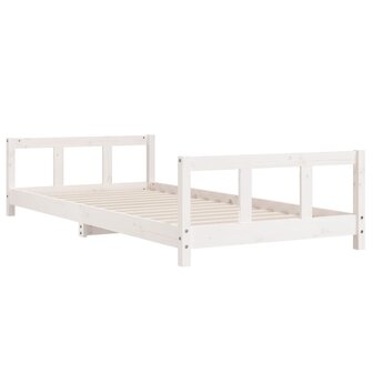 Kinderbedframe 90x190 cm massief grenenhout wit 3