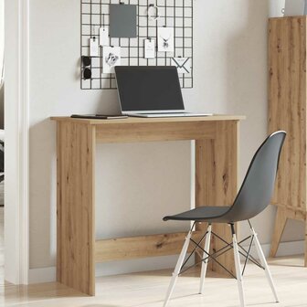Bureau 80x40x75 cm bewerkt hout artisanaal eikenkleurig 3