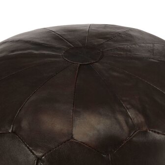 Poef 40x35 cm echt geitenleer donkerbruin 3