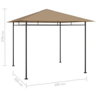 Prieel 180 g/m&sup2; 3x3x2,7 m taupe 4