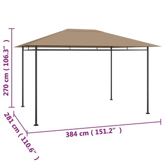 Prieel 180 g/m&sup2; 384x281x270 cm taupe 5