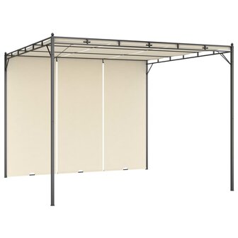 Tuinprieel met zijgordijn 3x3x2,25 m cr&egrave;me 1