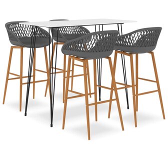 5-delige Barset wit en grijs 1