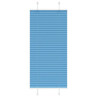 Pliss&eacute; rolgordijn 65x100 cm stofbreedte 64,4 cm polyester blauw 1
