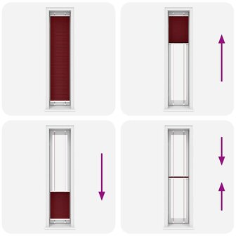 Pliss&eacute; rolgordijn 50x200 cm stofbreedte 49,4 cm bordeauxrood 5