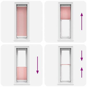 Pliss&eacute; rolgordijn 40x100 cm stofbreedte 39,4 cm polyester roze 7