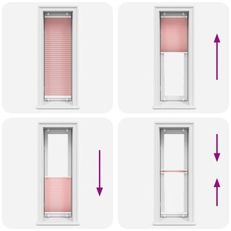 Pliss&eacute; rolgordijn 50x100 cm stofbreedte 49,4 cm polyester roze 7