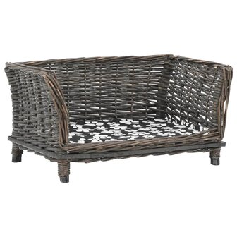 Hondenmand met kussen 50x33x30 cm natuurlijk wilgen grijs 1