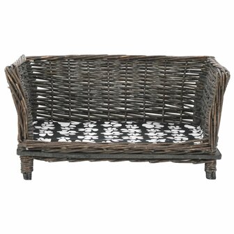 Hondenmand met kussen 50x33x30 cm natuurlijk wilgen grijs 2