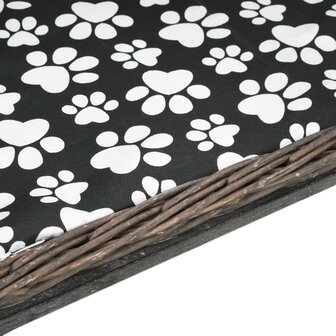 Hondenmand met kussen 50x33x30 cm natuurlijk wilgen grijs 5