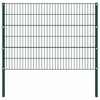 Schuttingpaneel met palen 15,3x1,2 m ijzer groen 2