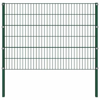 Schuttingpaneel met palen 17x1,2 m ijzer groen 2