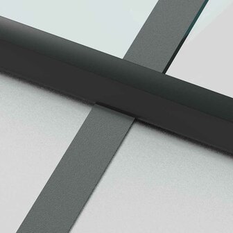 Binnendeur smal 76x201,5 cm gehard glas en aluminium zwart 6