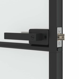 Binnendeur smal 76x201,5 cm gehard glas en aluminium zwart 7