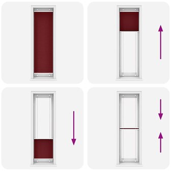 Pliss&eacute; rolgordijn 55x200 cm stofbreedte 54,4 cm bordeauxrood 5