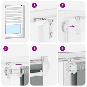 Zebra rolgordijn 50x200 cm stofbreedte 45,9cm polyester bruin 6