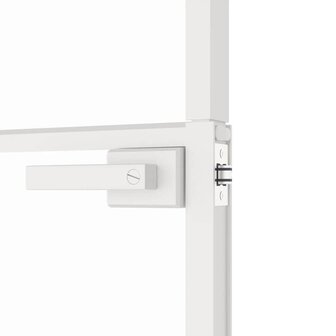 Binnendeur 83x201,5 cm gehard glas en aluminium smal wit 7