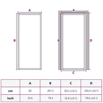 Binnendeur 83x201,5 cm gehard glas en aluminium smal wit 9