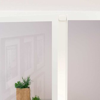 Binnendeur 102x201,5 cm gehard glas en aluminium smal wit 5