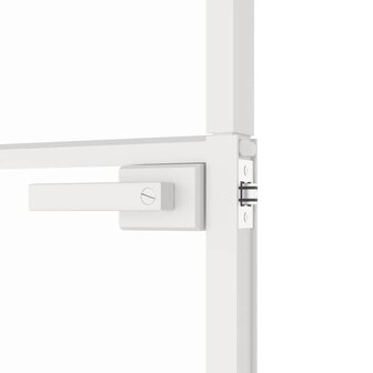 Binnendeur 102x201,5 cm gehard glas en aluminium smal wit 7