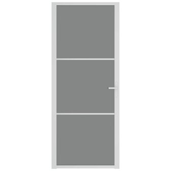 Binnendeur 83x201,5 cm ESG-glas en aluminium wit 3