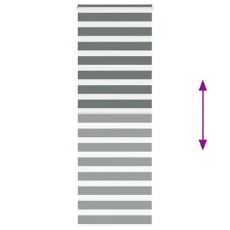 Zebra rolgordijn 80x200 cm stofbreedte 75,9 cm donkergrijs 5