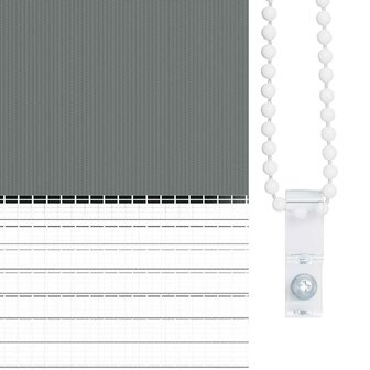 Zebra rolgordijn 80x200 cm stofbreedte 75,9 cm donkergrijs 9