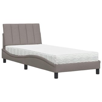 Bed met matras &quot;Hanko&quot; stof taupe 80x200 cm 2
