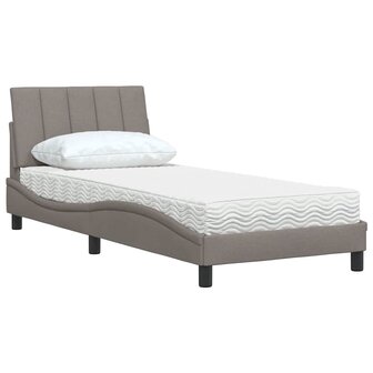 Bed met matras &quot;Hanko&quot; stof taupe 80x200 cm 4