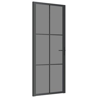 Binnendeur 83x201,5 cm ESG-glas en aluminium zwart 2