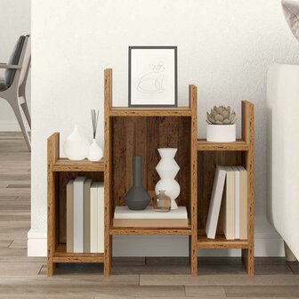 Bijzetkast met plank Oud hout 60 x 26 x 60 cm Bewerkt hout 3