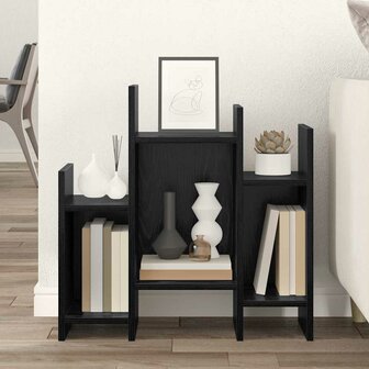 Bijzetkast met plank Zwart eiken 60 x 26 x 60 cm Bewerkt hout 3