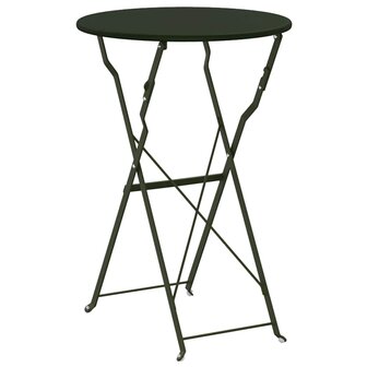 Bistrotafel &Oslash;50x71 cm gepoedercoat staal donkergroen 5