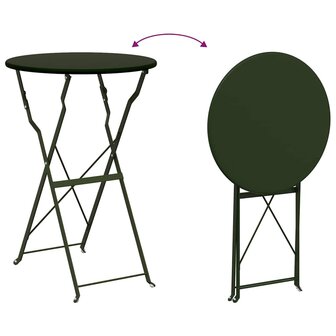 Bistrotafel &Oslash;50x71 cm gepoedercoat staal donkergroen 8