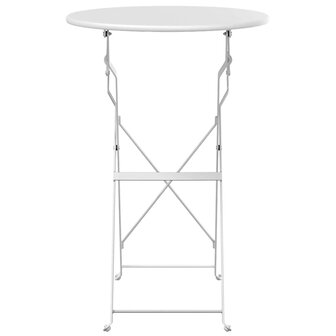 Bistrotafel &Oslash;50x71 cm gepoedercoat staal wit 3